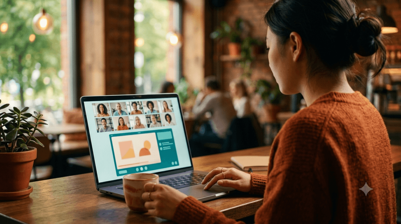 Students learning together in an online class
